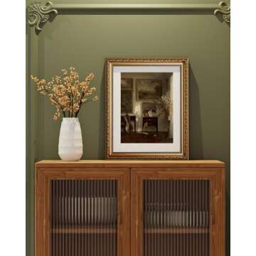 ARPEOTCY Vintage Gold Framed Wall Art, Still Life Interior Cello Landscape Paintings Victorian Farmh...