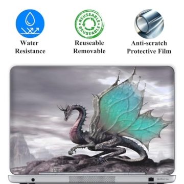 Premium Decorative Laptop Skin - Flying Dragon Design with Wrist Pad Skins