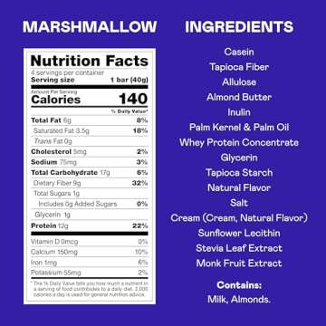 MAGIC SPOON Treats and Spoon - High Protein, Low Carb, Keto Friendly, Low Sugar, Gluten Free, Crispy Protein Bar Cereal Bar, On-The-Go Healthy Snack (Marshmallow, 8 Bars)