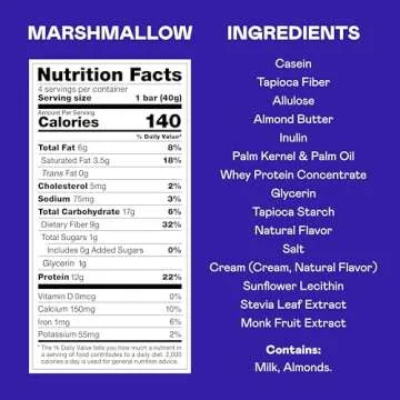 MAGIC SPOON Treats and Spoon - High Protein, Low Carb, Keto Friendly, Low Sugar, Gluten Free, Crispy Protein Bar Cereal Bar, On-The-Go Healthy Snack (Marshmallow, 8 Bars)