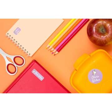 Label Daddy, Custom Label Sticker Personalized for Girls, Premium Waterproof Name Labels for School Supplies, Shoes, Lunch Boxes, Jackets & More - Unicorn Design, 128 Ct