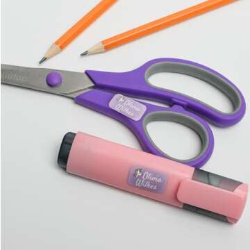 Label Daddy, Custom Label Sticker Personalized for Girls, Premium Waterproof Name Labels for School Supplies, Shoes, Lunch Boxes, Jackets & More - Unicorn Design, 128 Ct