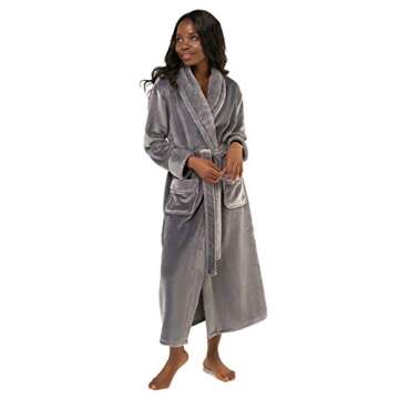 Turquaz Plush Robes For Women, Soft Warm Fleece Bathrobe for Women, Long Comfy Women's Robe