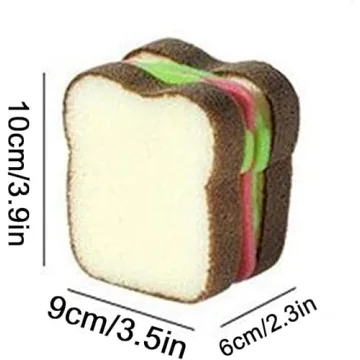 Toast Shape Scrub Sponge - Fun Kitchen Essential