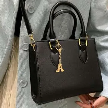 LILIE&WHITE Gold Keychain For Women With Letter Charm Gold Bag Charm Handbag Key Pendant Fashion Alphabet A Keychain Accessories Charms Jewelry Gift