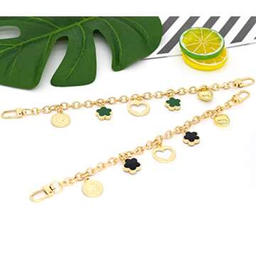Stylish HOSBY Handbag Charms - 2 Pcs Flower Chains