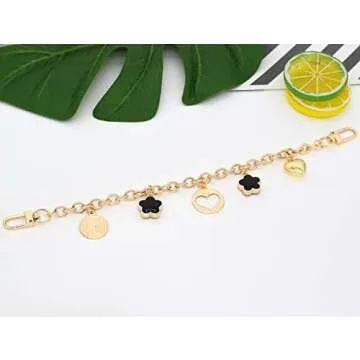 Stylish HOSBY Handbag Charms - 2 Pcs Flower Chains