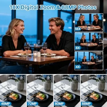 8K Video Camera Camcorder for YouTube with Microphone