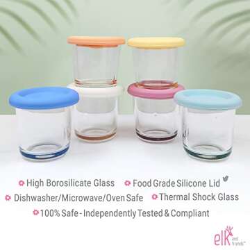 4oz Borosilicate Glass Baby Food Jars with Silicone Lid