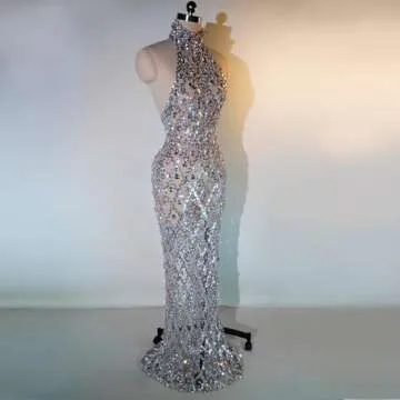 Yoyomomozi Sparkle Rhinestones Sequin Party Dress