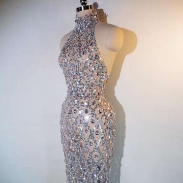 Yoyomomozi Sparkle Rhinestones Sequin Party Dress