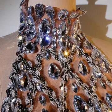 Yoyomomozi Sparkle Rhinestones Sequin Party Dress