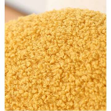 Maxpetus Soft teddy faux fur pillow cushion sofa bedroom living room cushion cover-17inch (Yellow)
