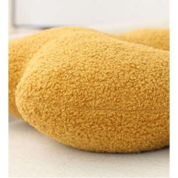 Maxpetus Soft teddy faux fur pillow cushion sofa bedroom living room cushion cover-17inch (Yellow)