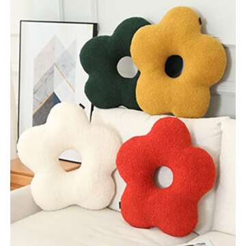 Maxpetus Soft teddy faux fur pillow cushion sofa bedroom living room cushion cover-17inch (Yellow)