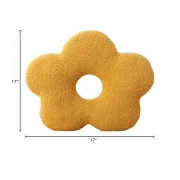 Maxpetus Soft teddy faux fur pillow cushion sofa bedroom living room cushion cover-17inch (Yellow)