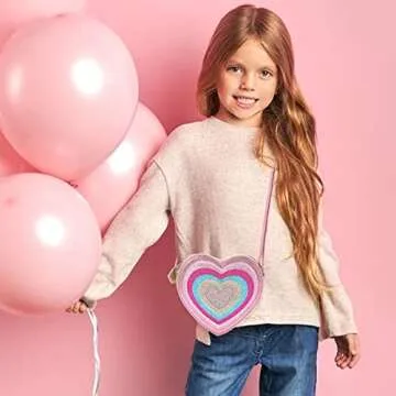 PinkSheep Heart Purse Pink Purse Girls Purse Toddler Purse Kids Purse Girls Purse for Little Girls S...