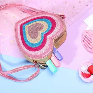 Sparkly PinkSheep Heart Purse for Little Girls