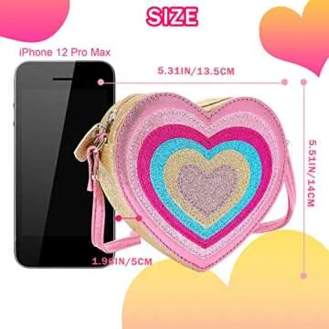 Sparkly PinkSheep Heart Purse for Little Girls