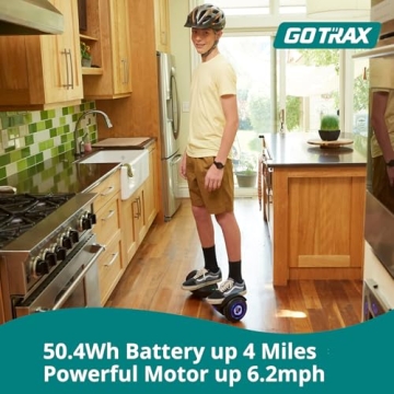 Gotrax Edge Hoverboard with 6.5" LED Wheels & Headlight, Top 6.2mph & 3.1 miles Range Power by Dual 200W Motor, UL2272 Certified and 50.4Wh Battery Self Balancing Scooters for 44-176lbs(Gray)