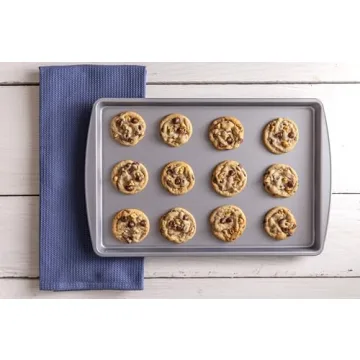 G&S Metal Products Company BakerEze Medium Non-Stick Cookie Pans, 15.2''L x 10.2''W, 3-Pack