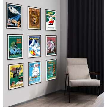Vintage Disney Posters - Disneyland Ride Posters, Disney Home Decor Adult, Vintage Retro Wall Art, H...