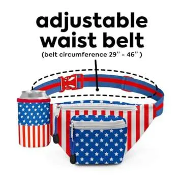 Tipsy Elves American Flag Fanny Pack for Summer Fun