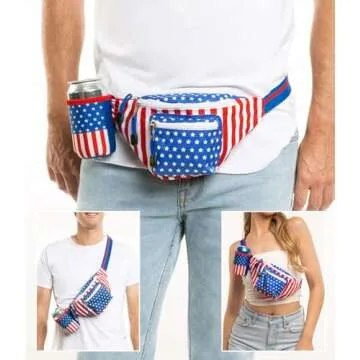 Tipsy Elves American Flag Fanny Pack for Summer Fun