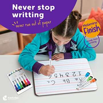 Quality Ruled Dry Erase Lapboard – Double-Sided Magnetic Whiteboard with Lines and Blank Surface f...