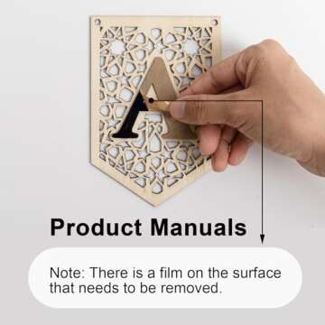 Flangairy Mubarak Banner - Wooden Eid Decor 2025