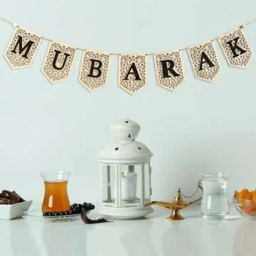 Flangairy Mubarak Banner - Wooden Eid Decor 2025
