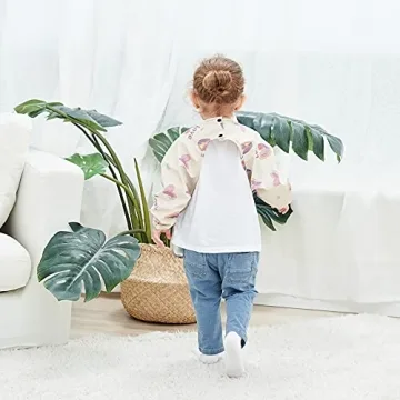 GZMM Baby Bibs Long Sleeve Waterproof Feeding Bibs Easy Clean