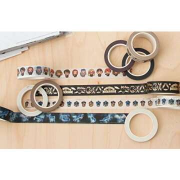 Paper House Productions Harry Potter Foil Accent 10 Piece Fan Favorites Washi Tape Pack with 5 15mm ...