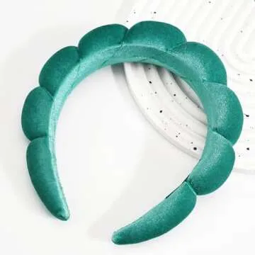 Ayesha Soft Velvet Headband for Women and Girls, Wrap Hairband for Washing Face, Shower, Makeup, Skincare, 1 Count (Pack of 1), Green