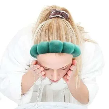 Ayesha Soft Velvet Headband for Women and Girls, Wrap Hairband for Washing Face, Shower, Makeup, Skincare, 1 Count (Pack of 1), Green