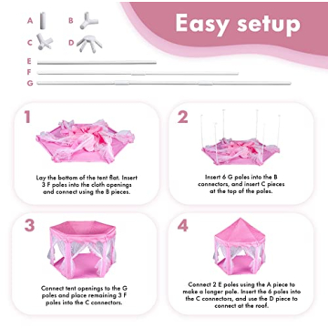 Twinkle Star Princess Castle Play Tent for Girls