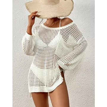 Bsubseach Crochet Cover Up for Women Swimwear Beach Tops