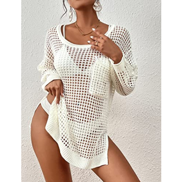 Bsubseach Crochet Cover Up for Women Swimwear Beach Tops