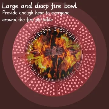 OutVue 42 Inch Fire Pit with Grills for Outdoor Enjoyment