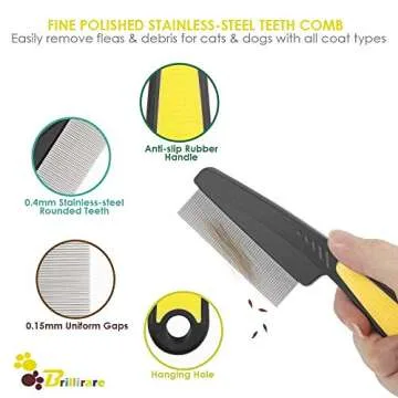 BRILLIRARE Dematting Tool for Effortless Pet Grooming