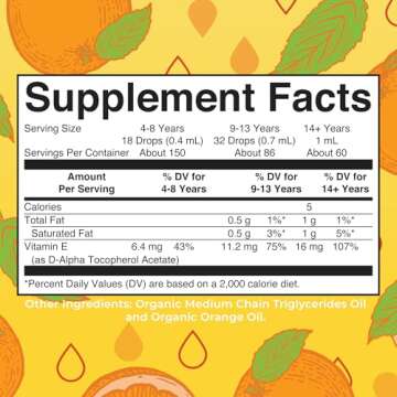 MaryRuth Organics USDA Vitamin E Liquid Drops 2 Month Supply | Bone and Joint Health | Cognitive Hea...