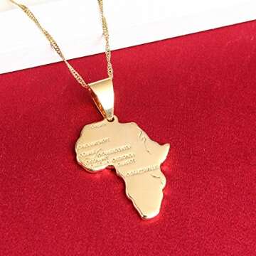 Crystal Africa Map Pendant Necklace for All Occasions