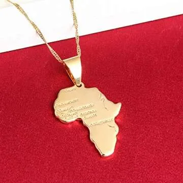 Crystal Africa Map Pendant Necklace for All Occasions