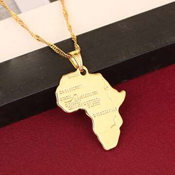 Crystal Africa Map Pendant Necklace for All Occasions