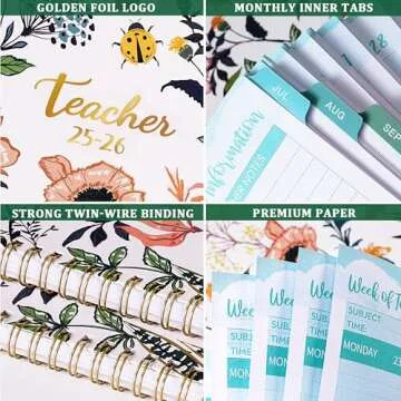 Teacher Planner 2025-2026 - Lesson Planner 2025-2026, Jul. 2025 - Jun. 2026, 8.5'' x 11'', Lesson Plan Book, Weekly and Monthly Homeschool Planner, Academic Planner 2025-2026 with Inspirational Quotes