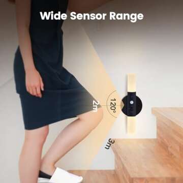 LED Motion Sensor Lights Battery Operated Wall Sconces Set of 2 Rechargeable Wireless Picture Art Light Magnetic 360° Rotation Corner Lamps for Hallway Gallery Stairway Vanity Living Room Bedroom