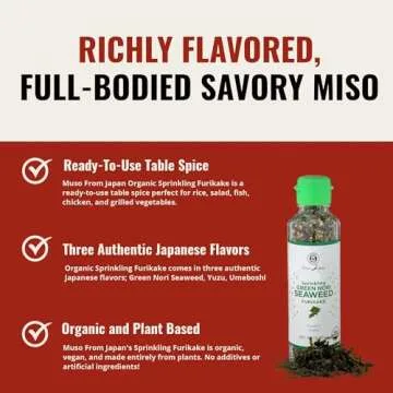 Muso From Japan - Green Nori Seaweed Furikake, Vegan-Friendly, No Additives, USDA Organic Seasoning for Rice, Sushi, Salads - 2.5 oz Pack of 1