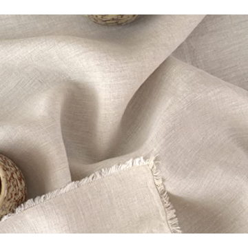 Linkslove 100% Pure Linen Tablecloth with Fringe 55x55