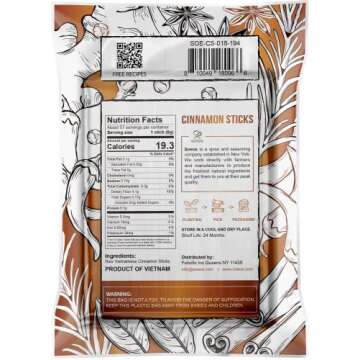 Soeos Cinnamon Sticks, 16 oz - 100% Raw, Non-GMO, Kosher Certified for Cooking and Beverages