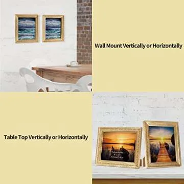 Vintage Gold 8x10 Picture Frames Set of 2